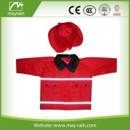 c3 red pvc kid's raincoat