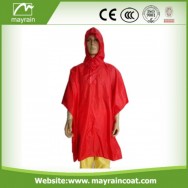 Red polyester poncho 