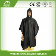 Black polyester poncho 